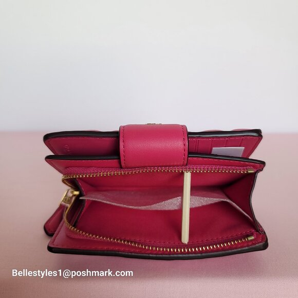 COACH Bifold Quilted Soft Smooth Leather ID Window Medium Wallet - Bold Pink ⭐ - Picture 11 of 16